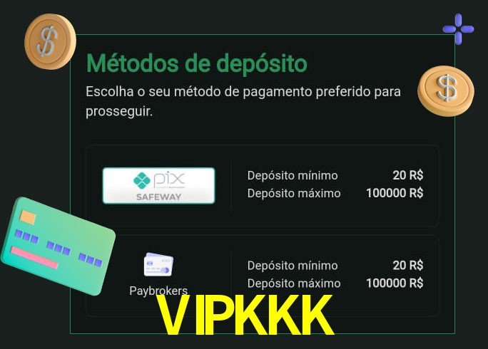 O cassino VIPKKK oferece uma grande variedade de métodos de pagamento